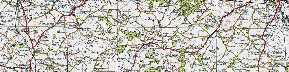 Old map of Bethersden in 1921