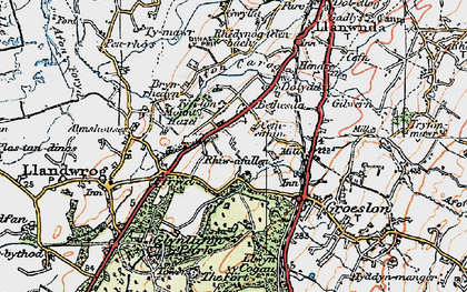 Old map of Afon Llifon in 1922