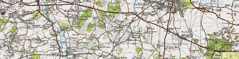 Old map of Betsham in 1920
