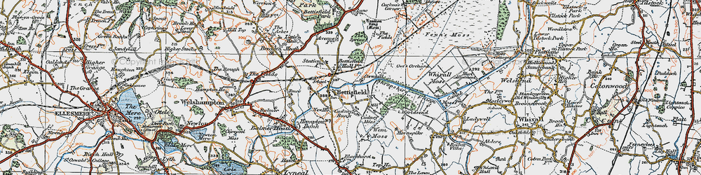 Old map of Bettisfield in 1921