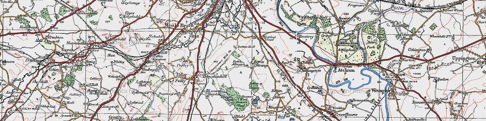 Old map of Betton Strange in 1921