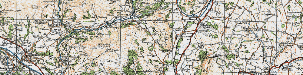 Old map of Bryn Arw in 1919