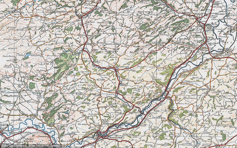 Old Map of Bettws Cedewain, 1921 in 1921
