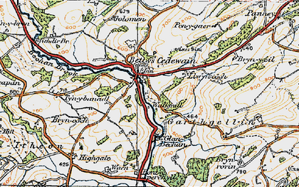 Old map of Bettws Cedewain in 1921