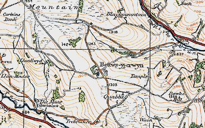Old map of Bettws-y-crwyn in 1920