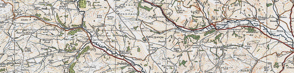 Old map of Bettws-y-crwyn in 1920