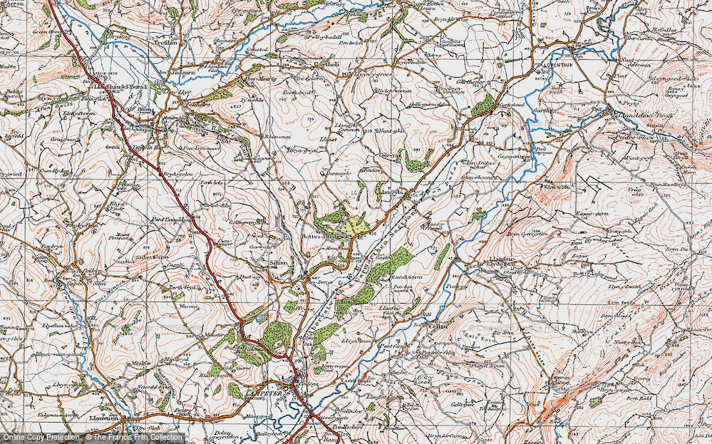 Old Map of Betws Bledrws, 1923 in 1923