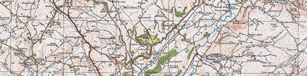 Old map of Betws Bledrws in 1923