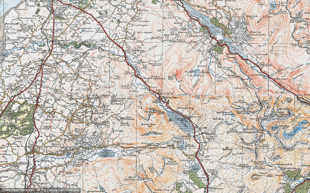 Old Map of Betws Garmon, 1922 in 1922