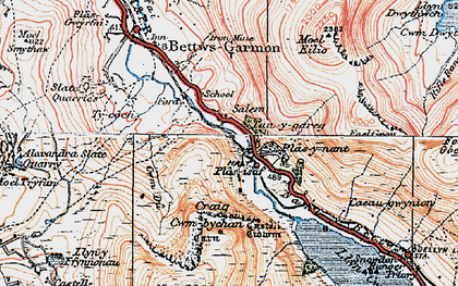Old map of Betws Garmon in 1922