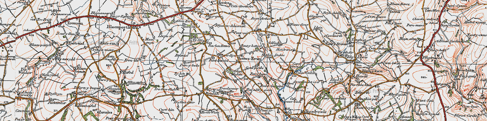 Old map of Betws Ifan in 1923