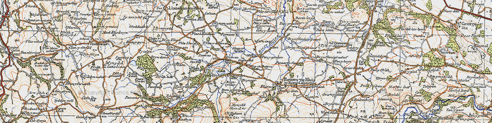 Old map of Betws-yn-Rhos in 1922