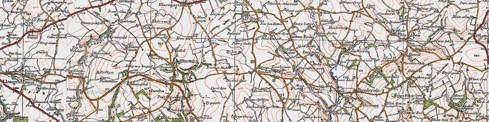 Old map of Bronial in 1923