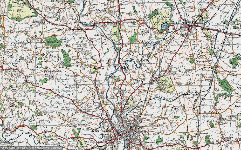 Old Map of Bevere, 1920 in 1920