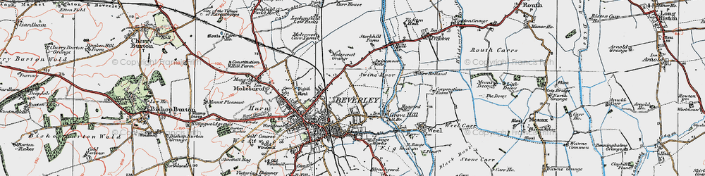 Old map of Beverley in 1924