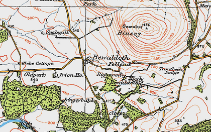 Old map of Bewaldeth in 1925