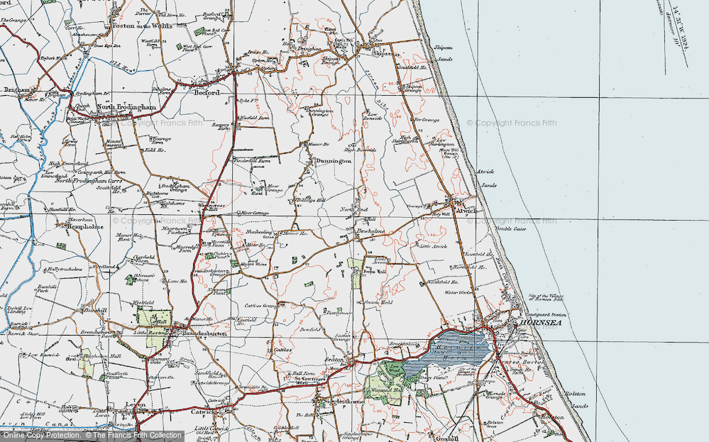 Old Map of Historic Map covering Bassymoor in 1924