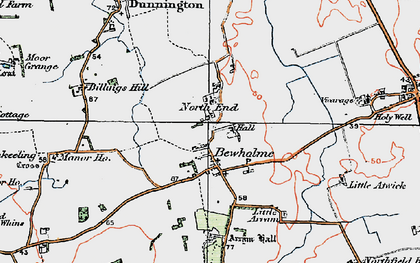 Old map of Nunkeeling in 1924