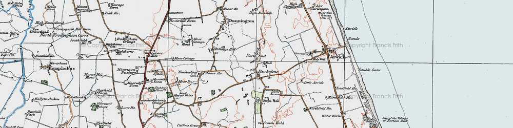 Old map of Nunkeeling in 1924