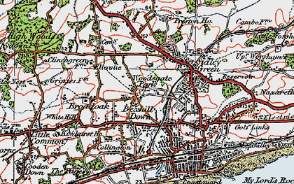 Old map of Bexhill in 1921