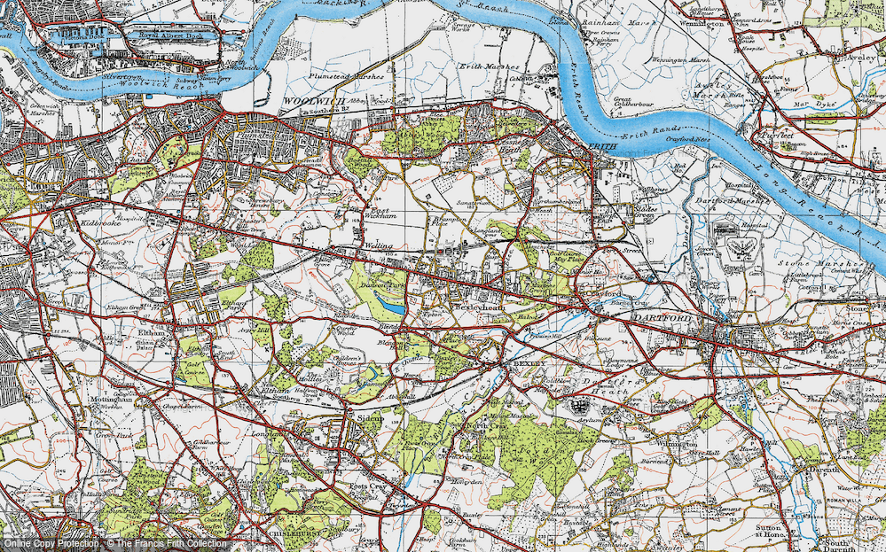Old Map of Bexleyheath, 1920 in 1920