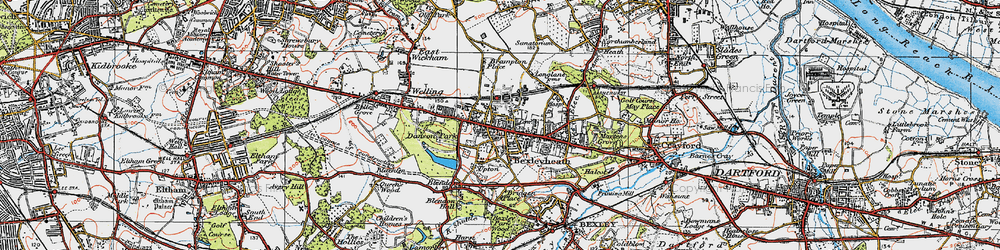 Old map of Bexleyheath in 1920