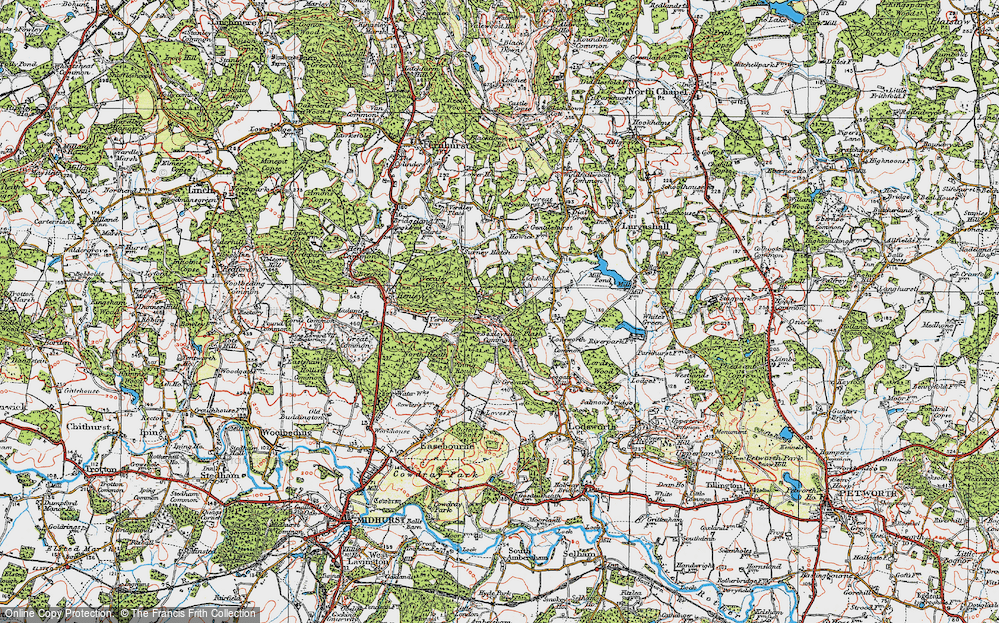 Old Map of Historic Map covering Bexleyhill Common in 1920