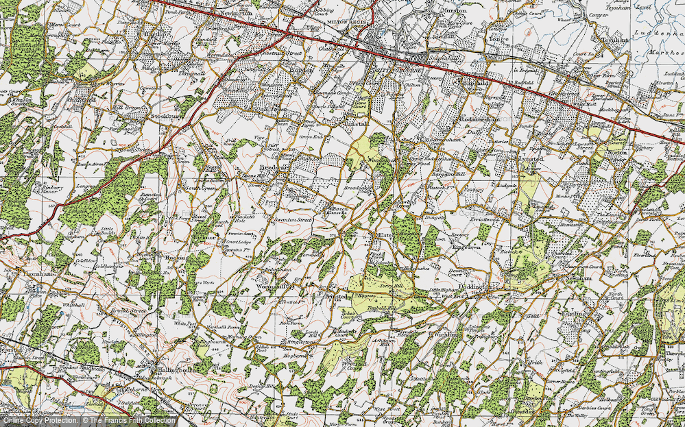 Old Map of Bexon, 1921 in 1921