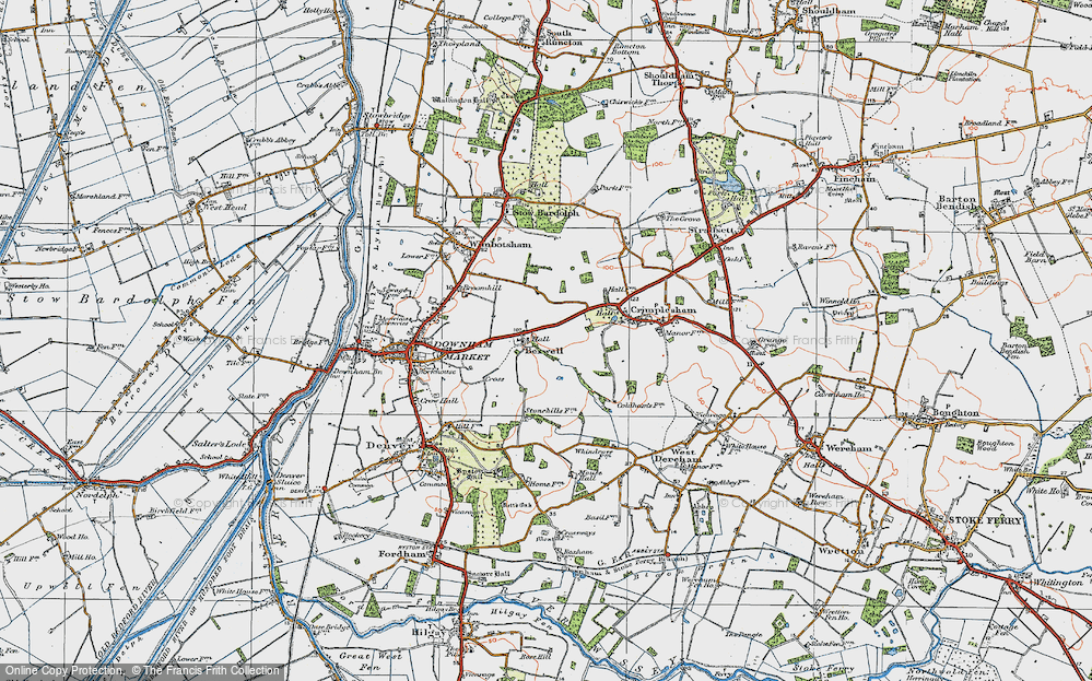 Old Map of Bexwell, 1922 in 1922
