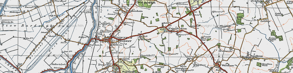 Old map of Bexwell in 1922