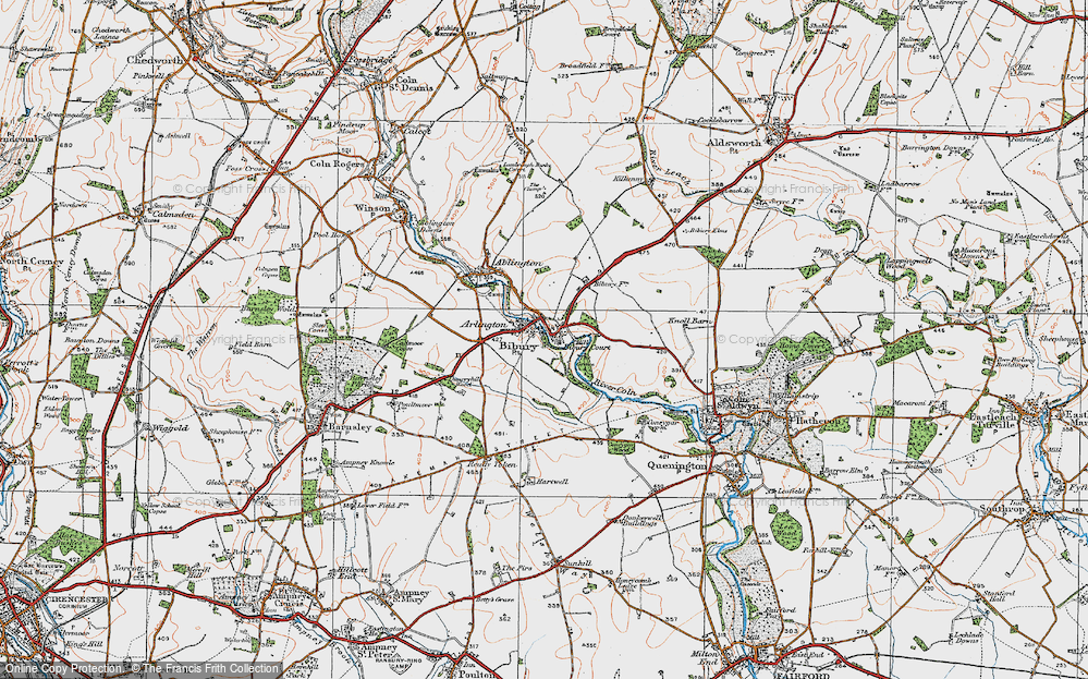 Old Map of Historic Map covering Arlington Row in 1919
