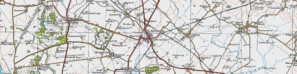 Old map of Bicester in 1919