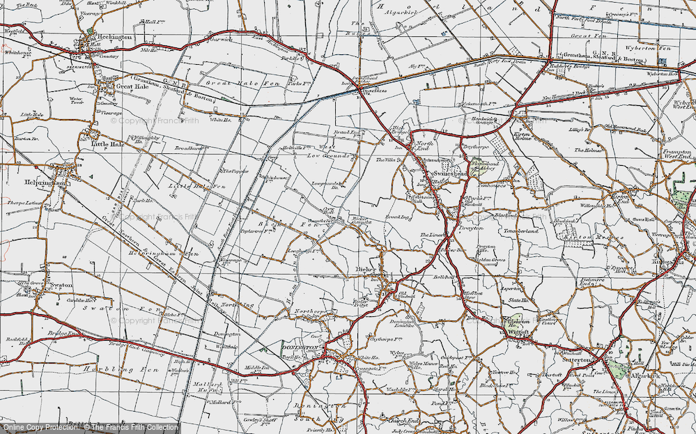 Old Map of Bicker Gauntlet, 1922 in 1922