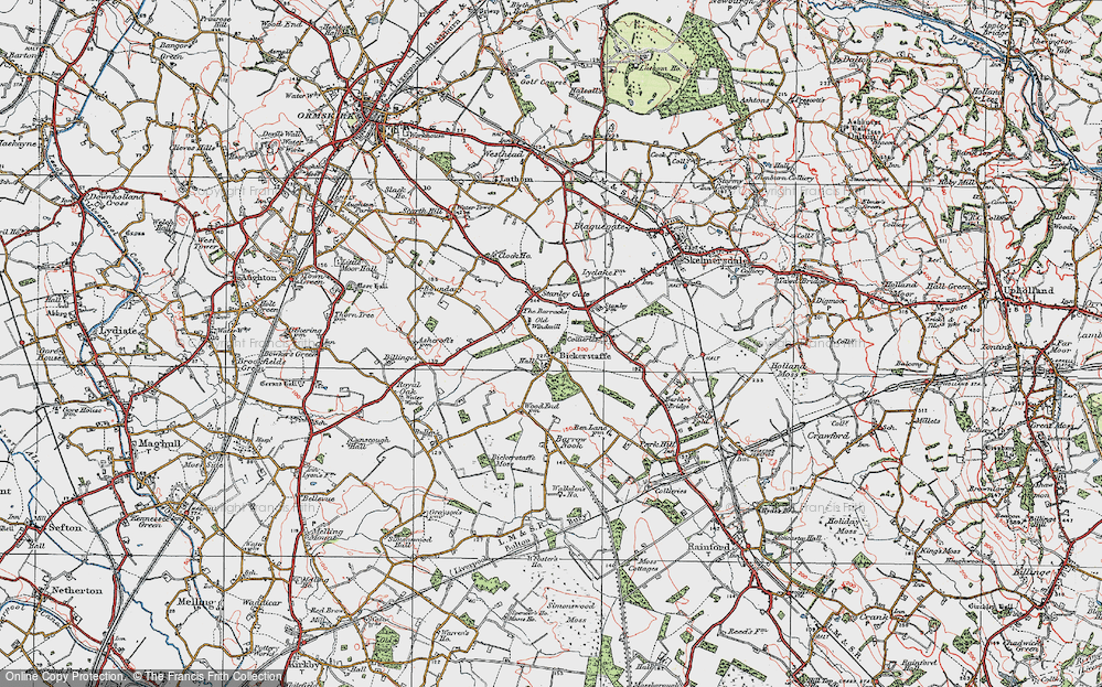 Old Map of Bickerstaffe, 1923 in 1923