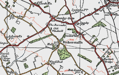 Old map of Bickerstaffe in 1923