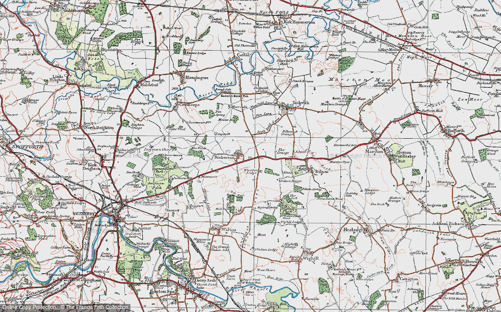 Old Map of Bickerton, 1925 in 1925