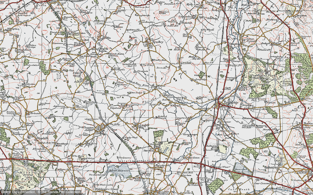 Old Map of Bickford, 1921 in 1921
