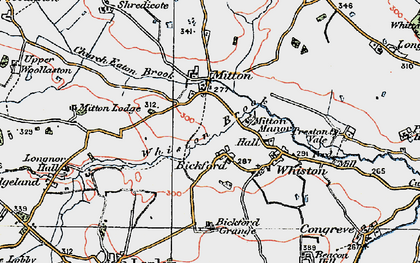 Old map of Bickford in 1921