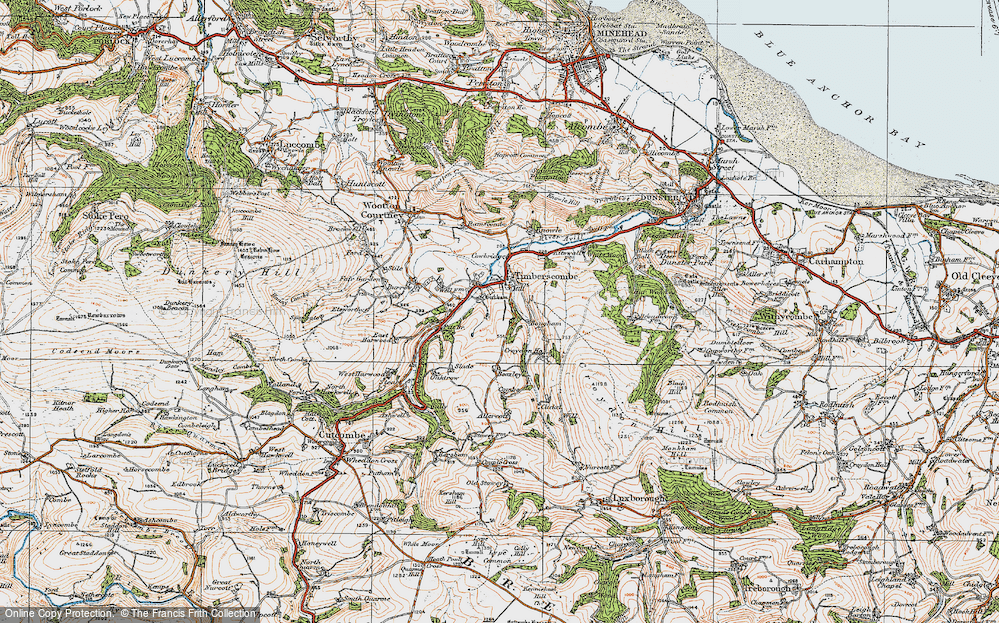 Old Map of Historic Map covering Allercott in 1919
