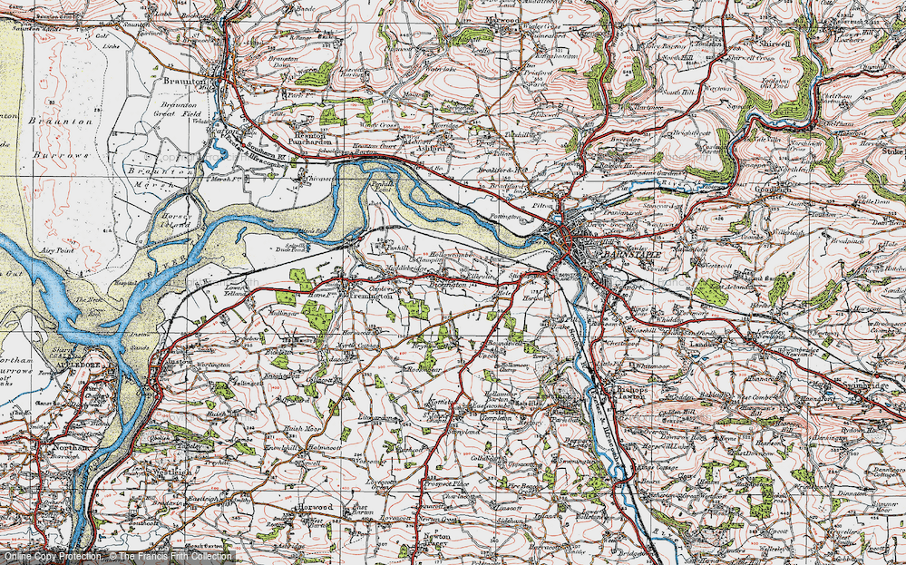 Old Map of Bickington, 1919 in 1919