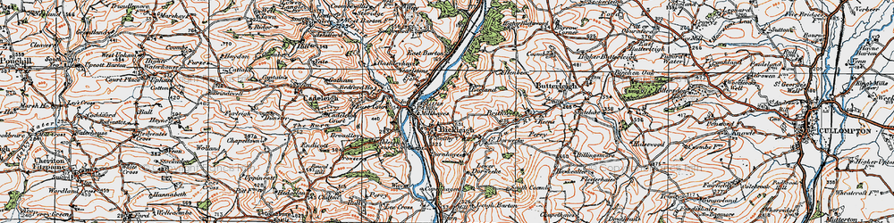 Old map of Bickleigh Mill in 1919