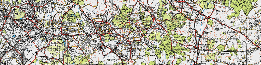 Old map of Bickley in 1920