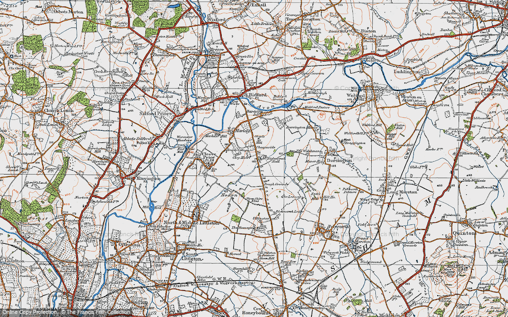 Old Map of Bickmarsh, 1919 in 1919