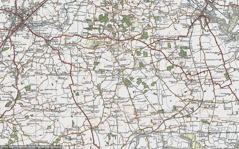 Old Map of Bicknacre, 1921 in 1921