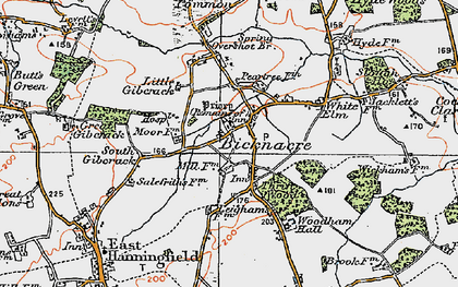 Old map of Bicknacre in 1921