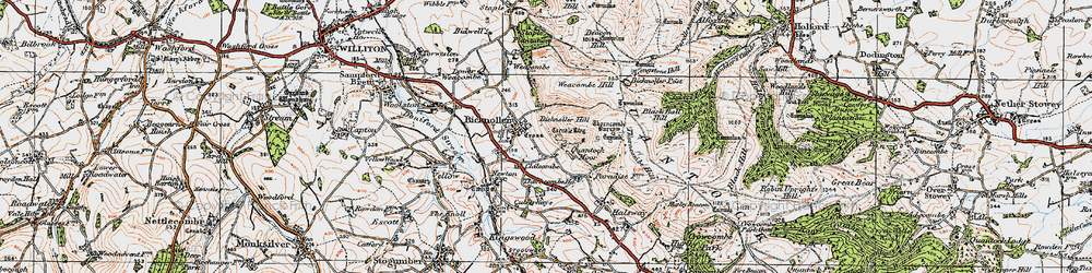 Old map of Black Ball Hill in 1919