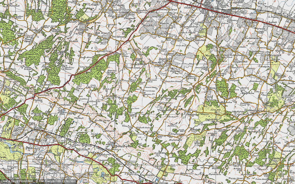 Old Map of Bicknor, 1921 in 1921