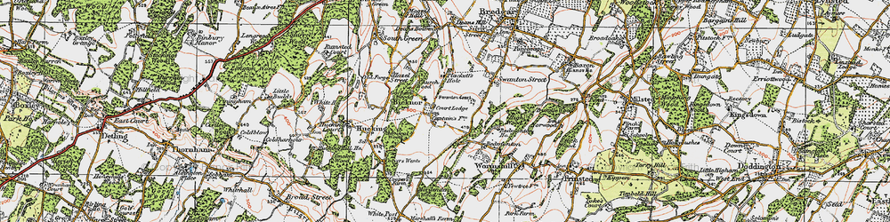 Old map of Bicknor in 1921