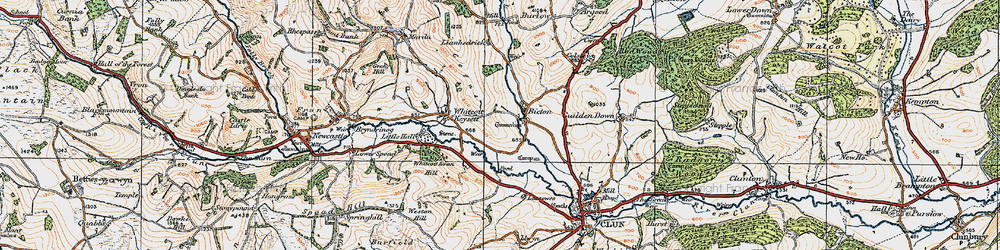 Old map of Bicton in 1920