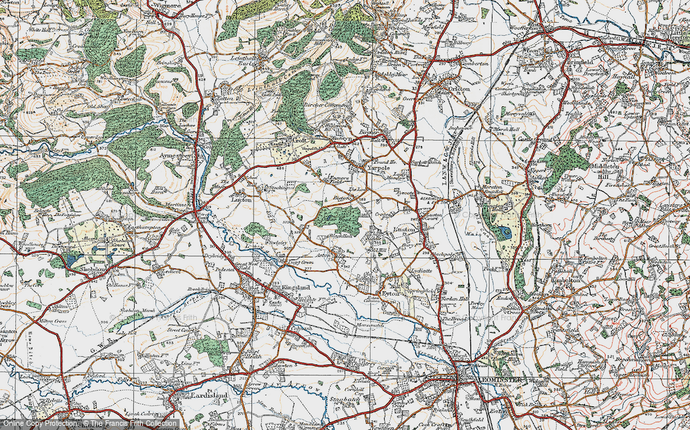 Old Map of Bicton, 1920 in 1920